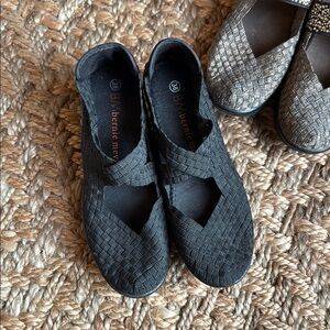 Bernie Mev Black Woven Elastic Shoes IYKYK